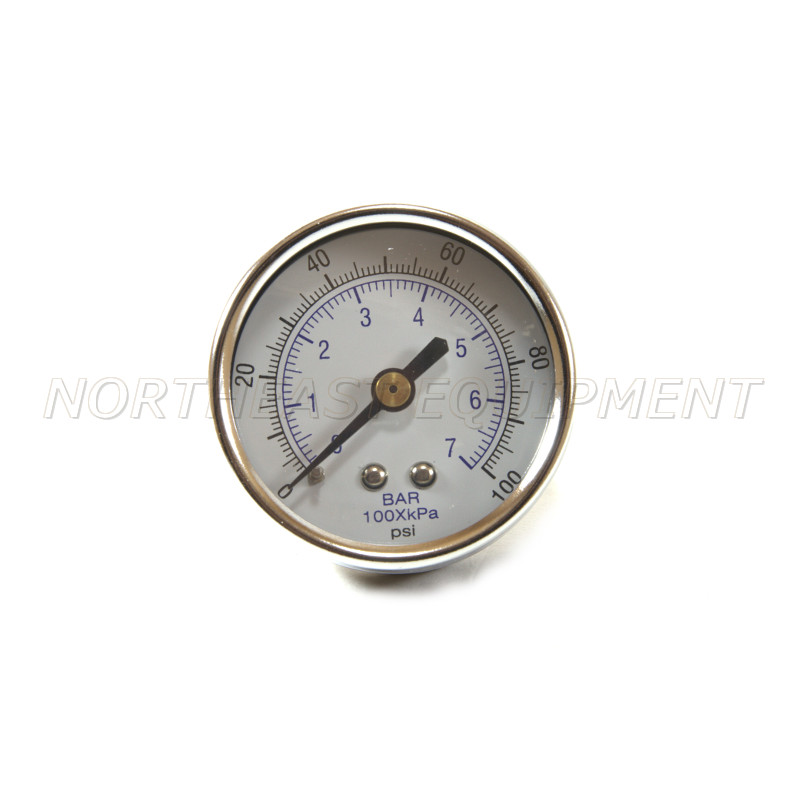 1170013 air gauge 0-100psi 1/4 inch cent back mnt, 2 inch face