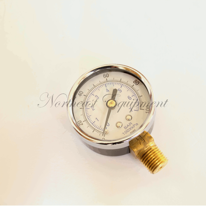 Air gauge 0-100 psi, 2 inch, bottom mount
